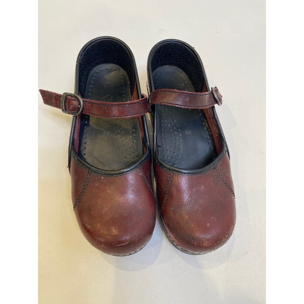 Dansko Marcelle Maroon/Dark Red Mary Jane’s Sz EU 36 US 6 Leather Women’s Shoes